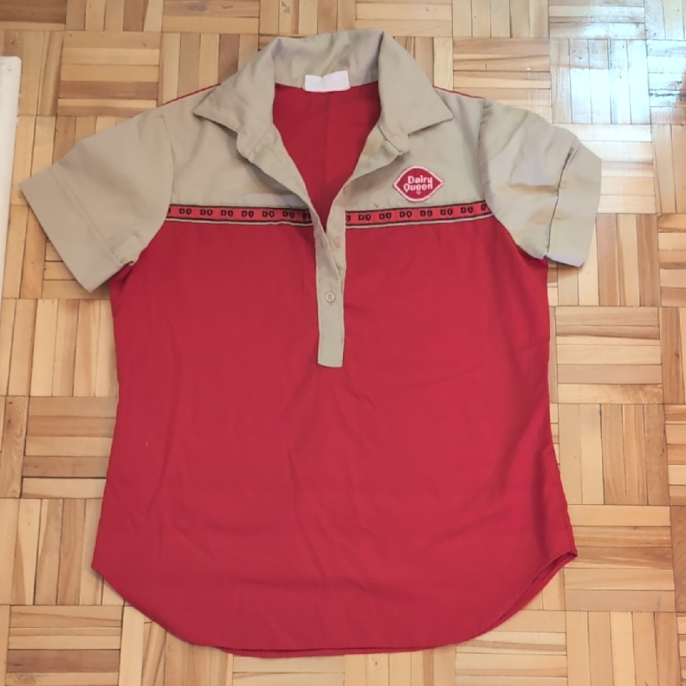 Vintage Dairy Queen Polo Shirt Uniform Size 16